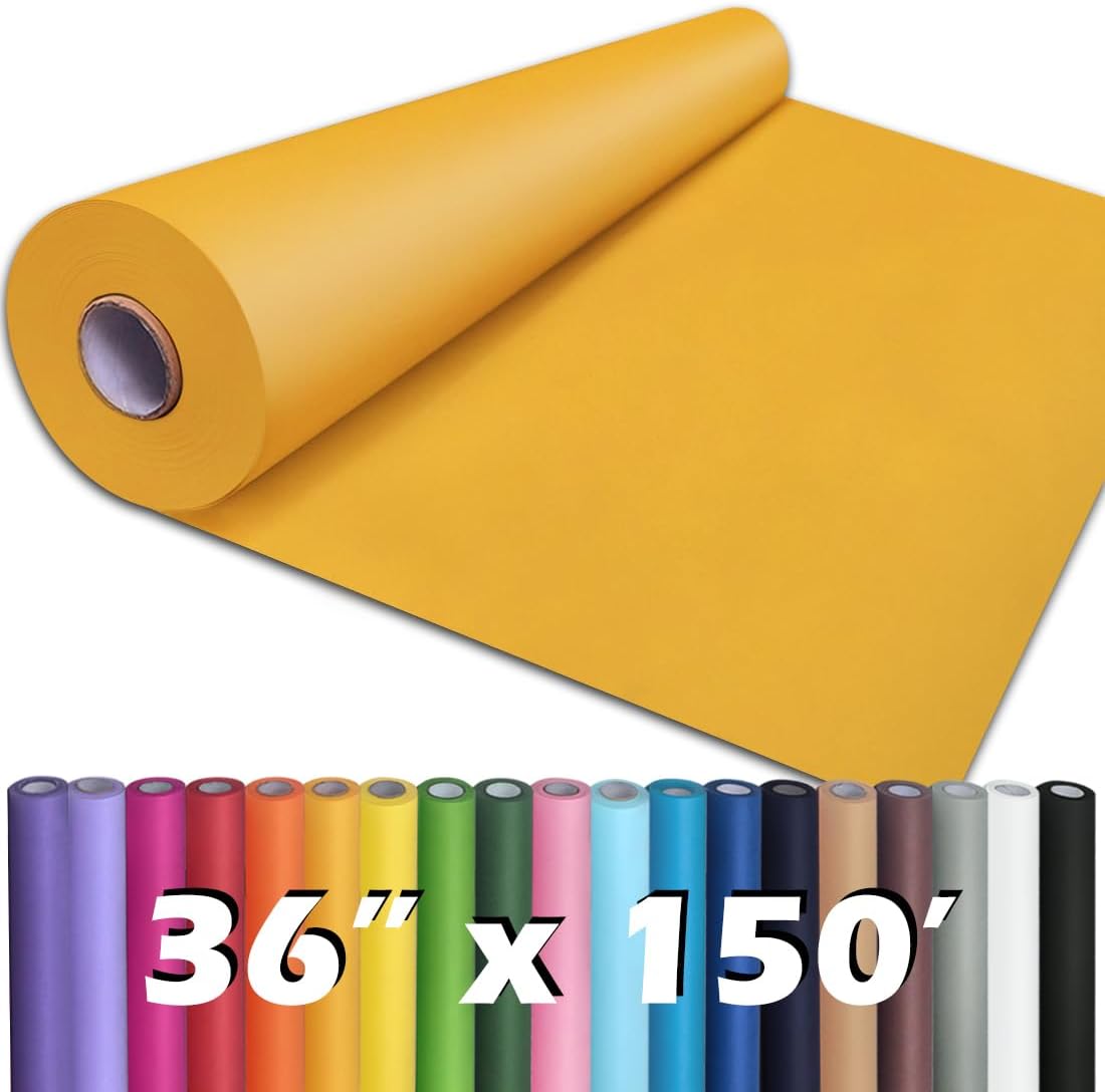 PerkHomy Orange Kraft Paper Roll 36in x 150ft for Gift Wrapping