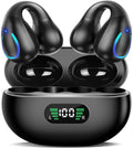 Open Ear Bone Conduction Headphones Clip-On Earbuds Black - 60H