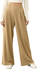 Wide Leg Pants for Women High Waist Waffle Knit Fleece Lined - Warm