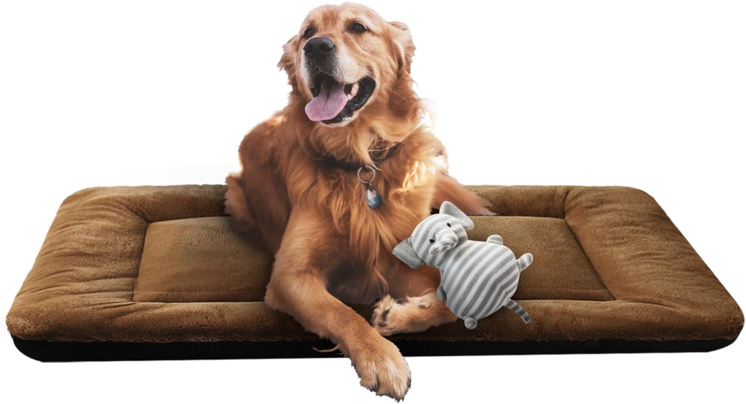 Ultra Soft Dog Bed Crate Pad for Large Dogs - Cozy & Washable