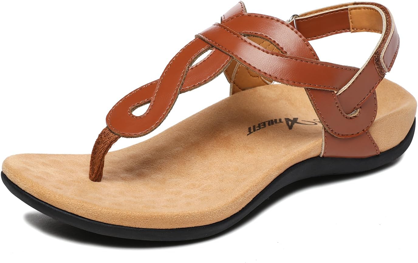 Athlefit Women's Orthopedic Arch Support Sandals for Comfort