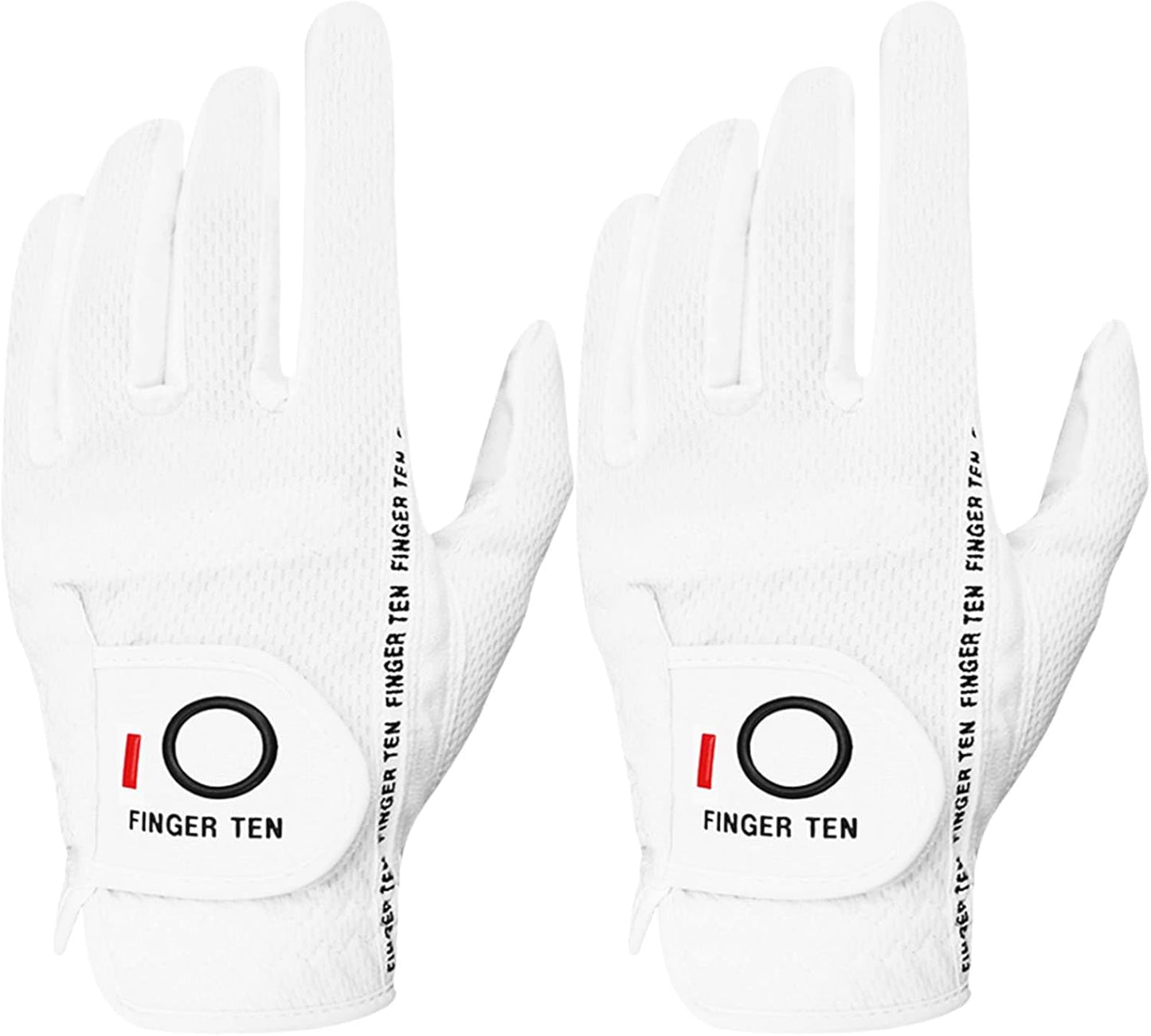 FINGER TEN Rain Grip Golf Gloves 2 Pack - No Sweat, All Weather Performance!