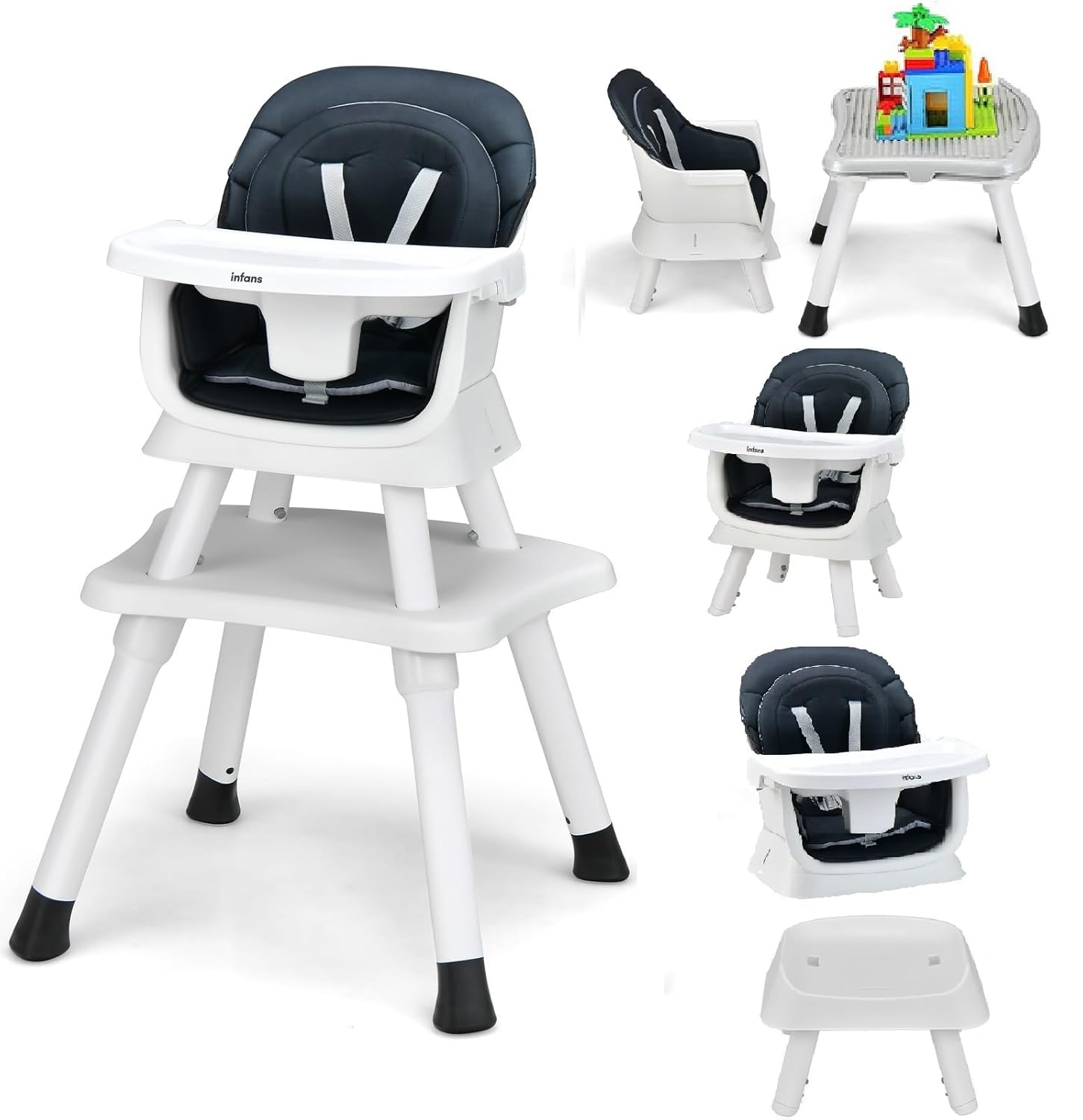 INFANS 8 in 1 Baby High Chair: Versatile Convertible Design