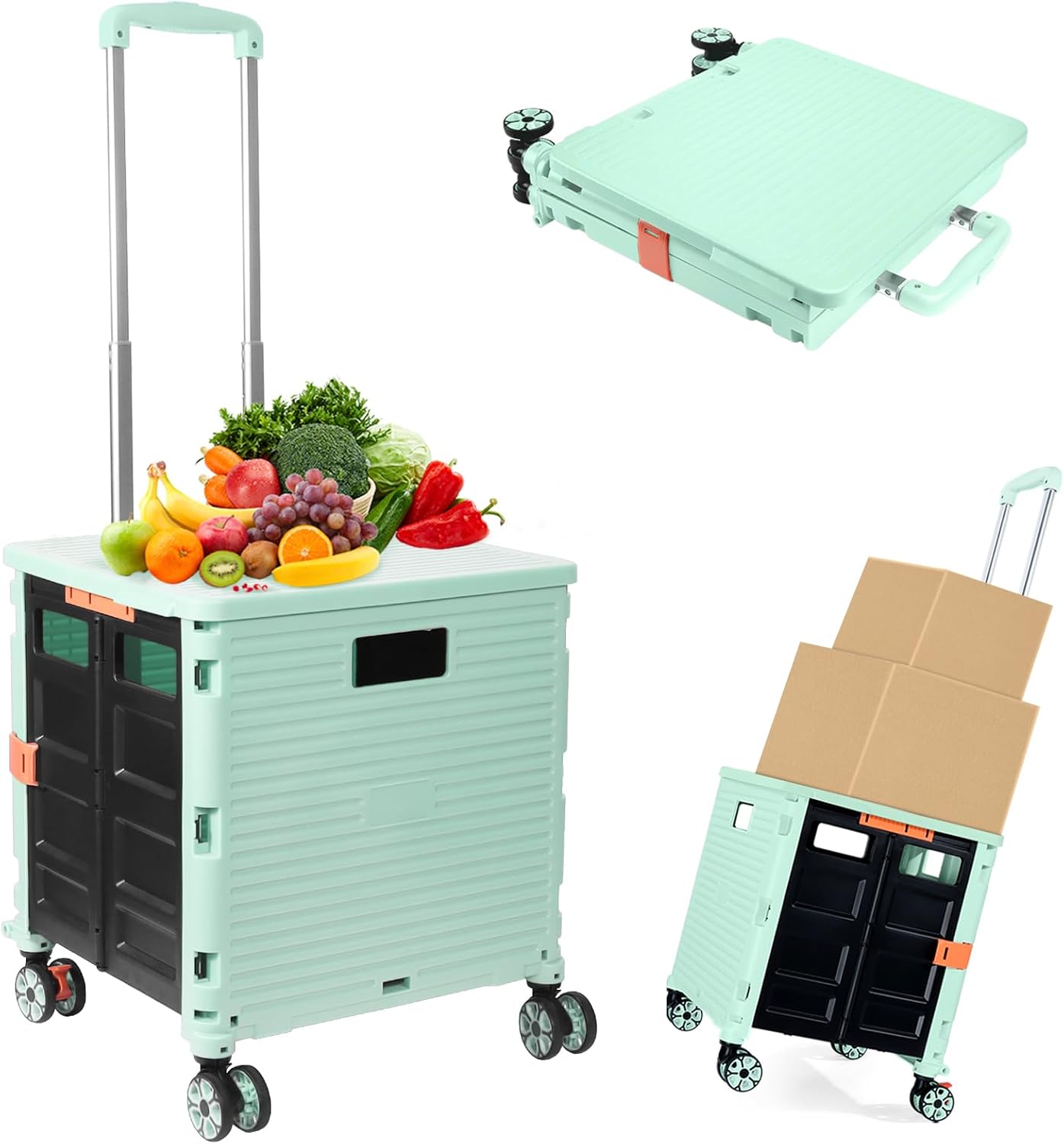 Foldable Utility Cart for Easy Travel and Shopping Needs
