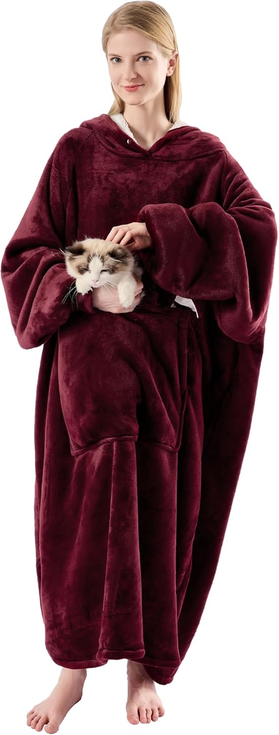 Krifey Big & Tall Wearable Blanket Hoodie for Ultimate Comfort