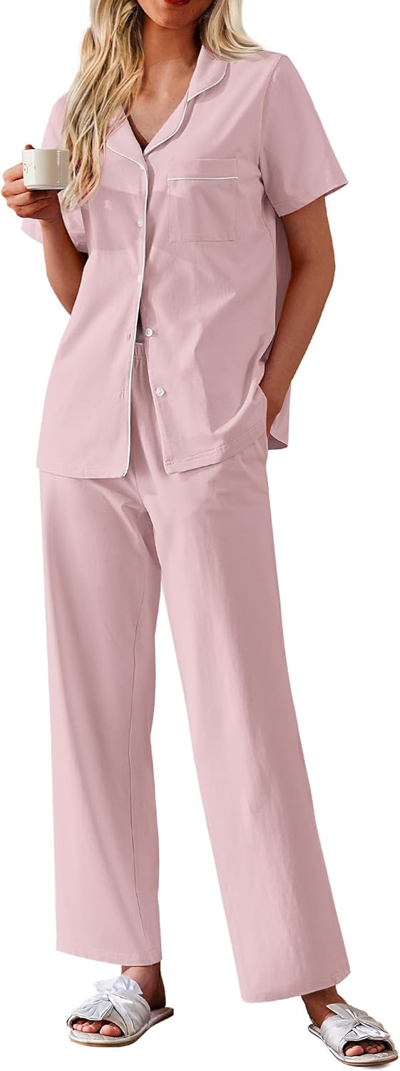 Ekouaer Women's Cotton Pajamas Set for Comfort and Style