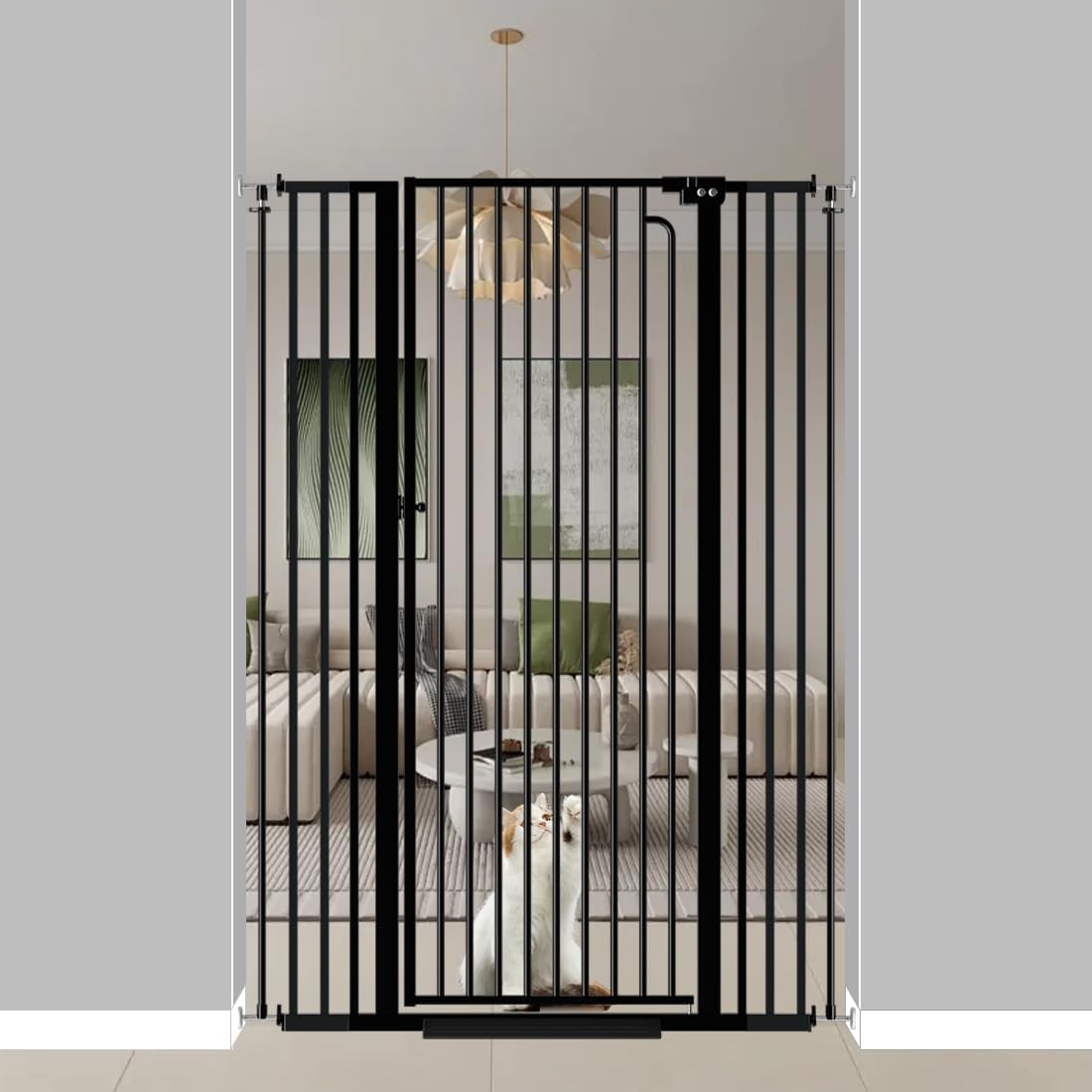 57 Inch Extra Tall Pet Gate for Cats and Dogs - Safe and Durable