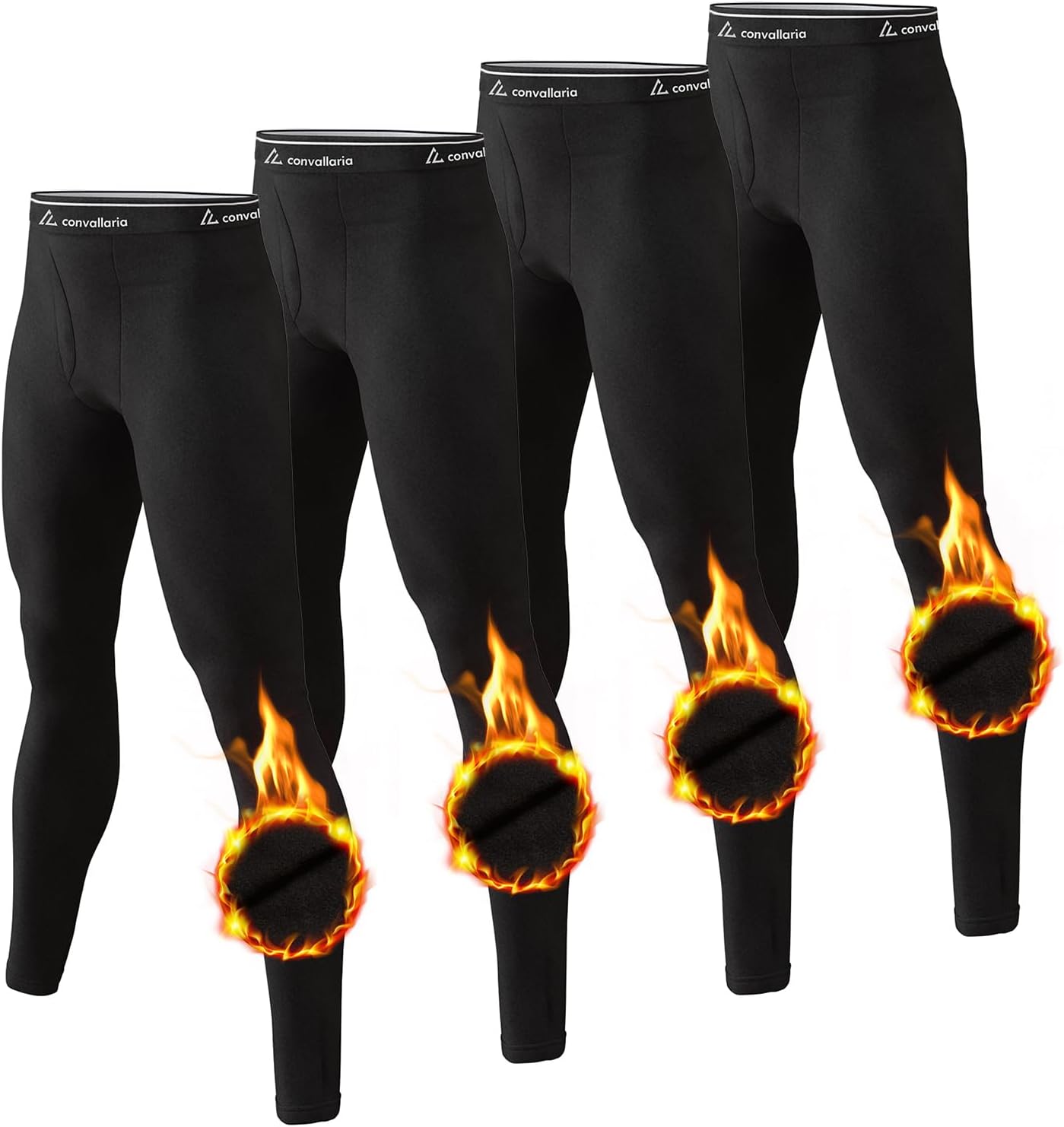 Men's Thermal Pants Fleece Lined Long Johns for Cold Weather