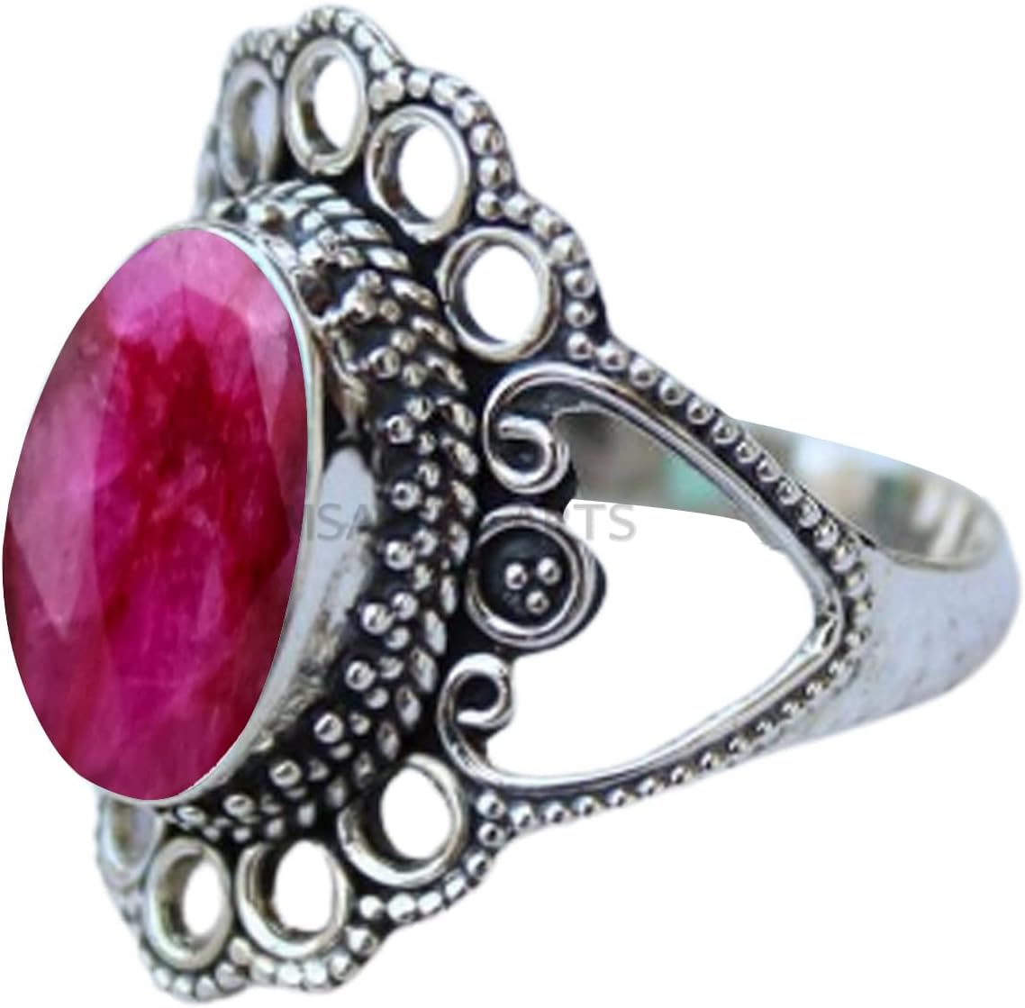 Solid 925 Sterling Silver Ring with Genuine Black Onyx Gemstone