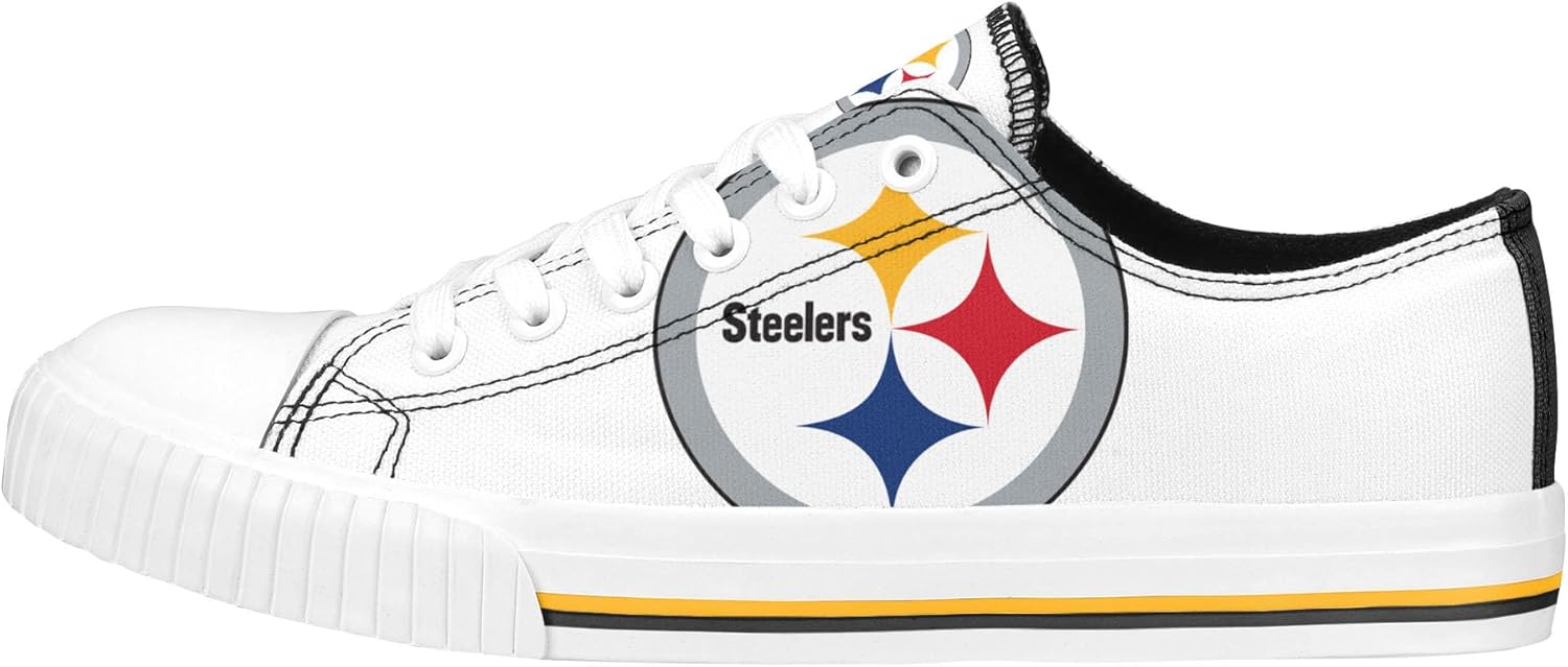 FOCO Women's NFL Team Big Logo Low Top White Canvas Sneakers