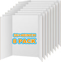 8 PCS White Trifold Poster Board 36 x 48 in - Sturdy Science Fair