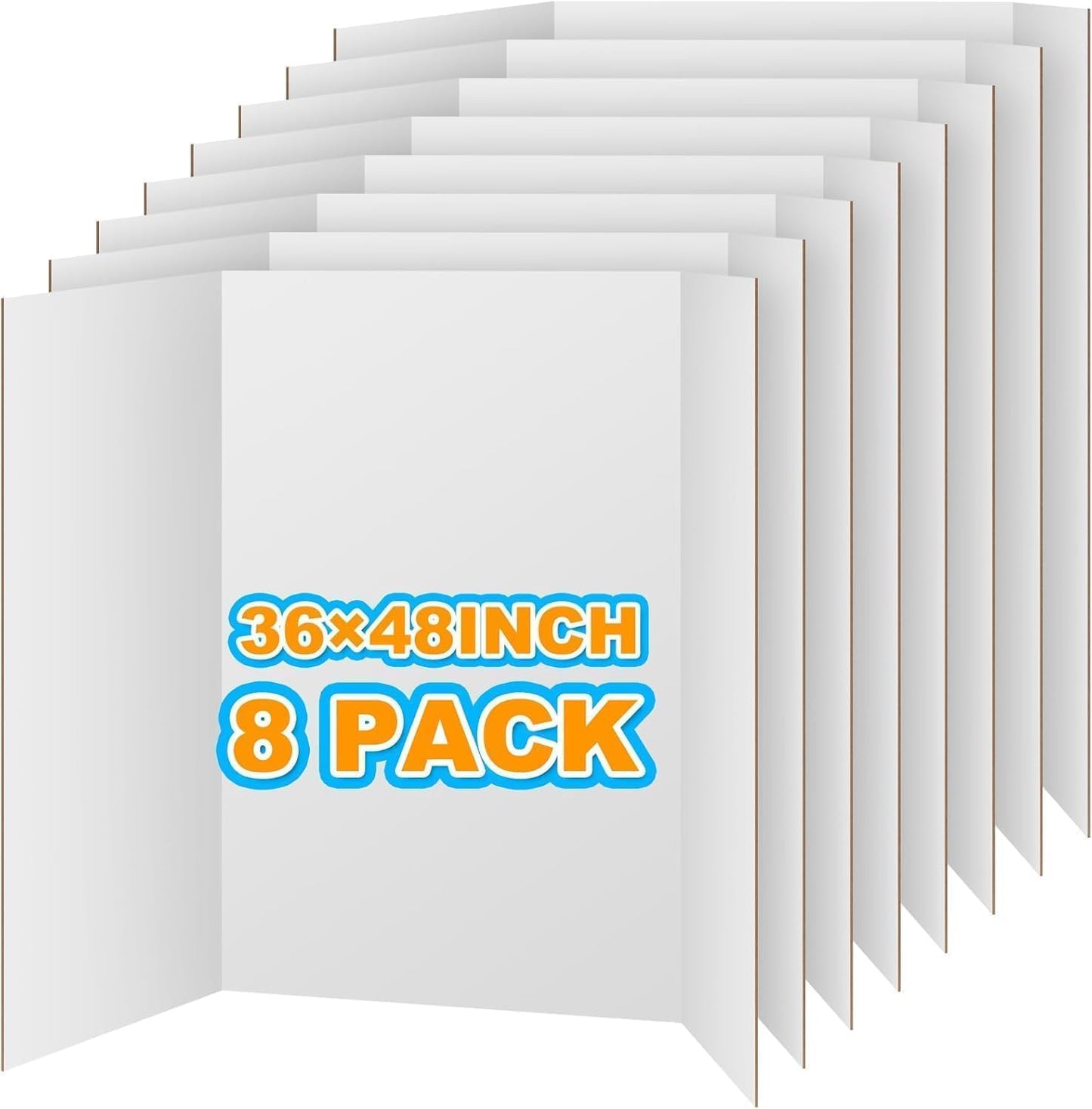 8 PCS Large Trifold Poster Board for School Projects and Events