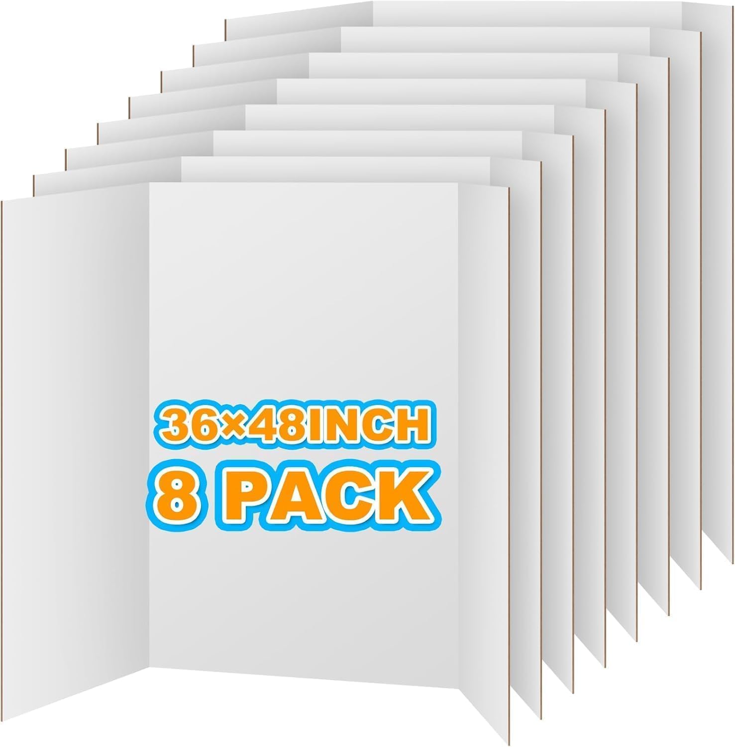 8 PCS Large Trifold Poster Board for School Projects and Events