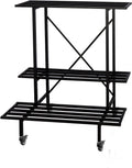 Zhongma 3 Tier Metal Heavy Duty Plant Stand with Wheels - Space Saving