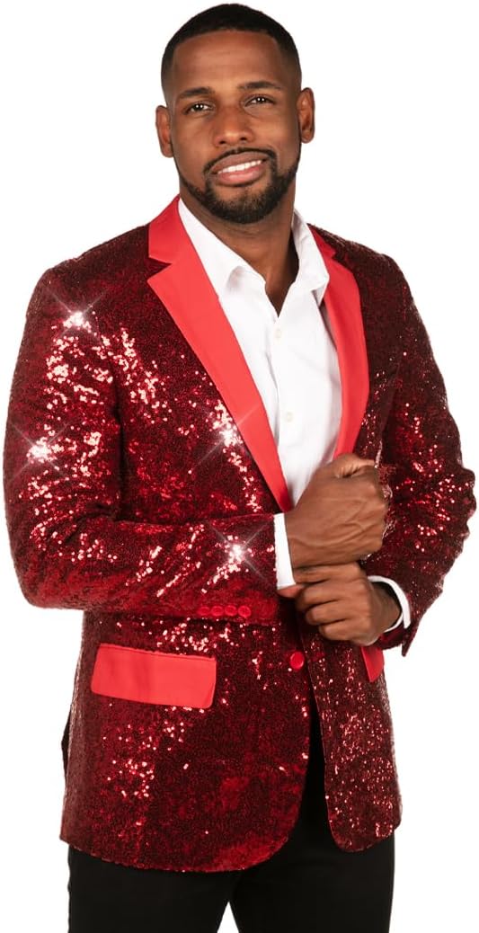 Tipsy Elves Men's Colorful Allover Sequin Blazers for Holidays