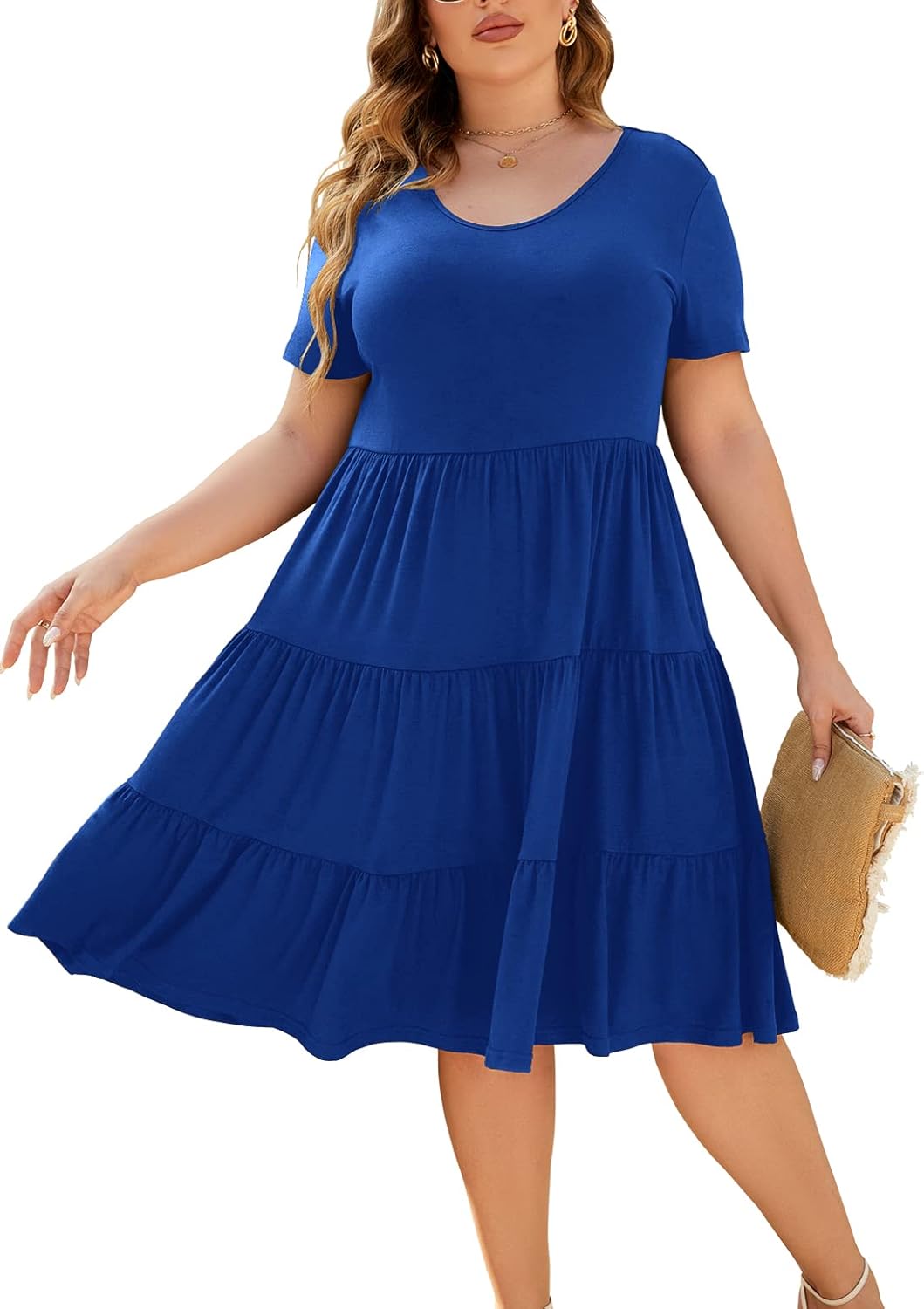 Plus Size Casual Summer Tiered Dresses for Women - Stylish Fit