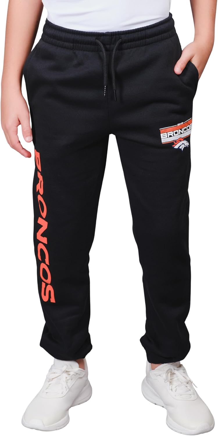 Ultra Game NFL Black Snow Fleece Jogger Sweatpants for Comfort
