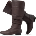 Wide Calf Knee High Pull On Boots - Warm Faux Fur Slouchy Style Shoes