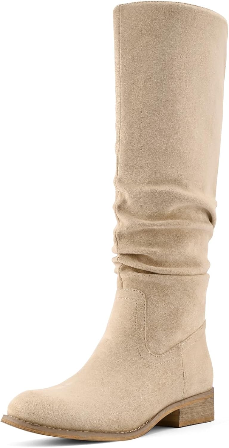 Shoe'N Tale Women's Knee High Boots with Side Zipper Design