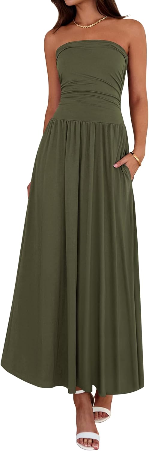 BTFBM Summer Maxi Dresses for Women with Pockets and Style