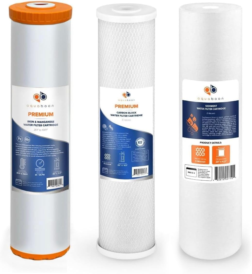 Aquaboon 5 Micron Whole House Water Filters for Clean Water