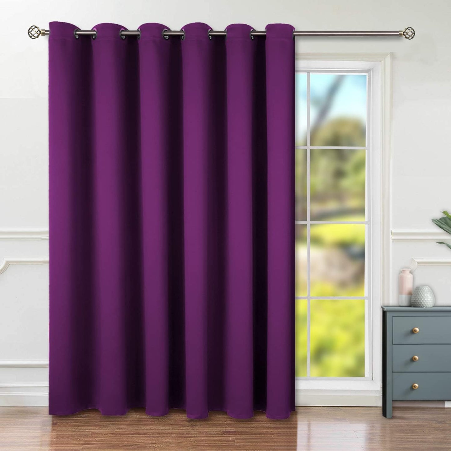 BGment Purple Sliding Door Curtain for Room Darkening Privacy