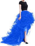 Women's Long High Low Ruffles Tulle Skirt - Layered Party Skirt
