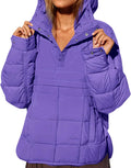 Womens Oversized Puffer Jacket Quilted Dolman Hoodie - Warm Pullover