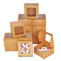 Kraft Cookie Boxes 100pcs 6x6x3 inches for Bakery Treats