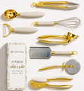 White & Gold Cooking Utensils Set - Luxe 8-Piece Kitchen Gadget Set