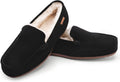 Parfeying Men's Sheepskin Moccasin Slippers - Warm Driving Comfort