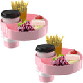 Kids Car Seat Tray with Cup Holder 2 Pack - Pink SSPONT