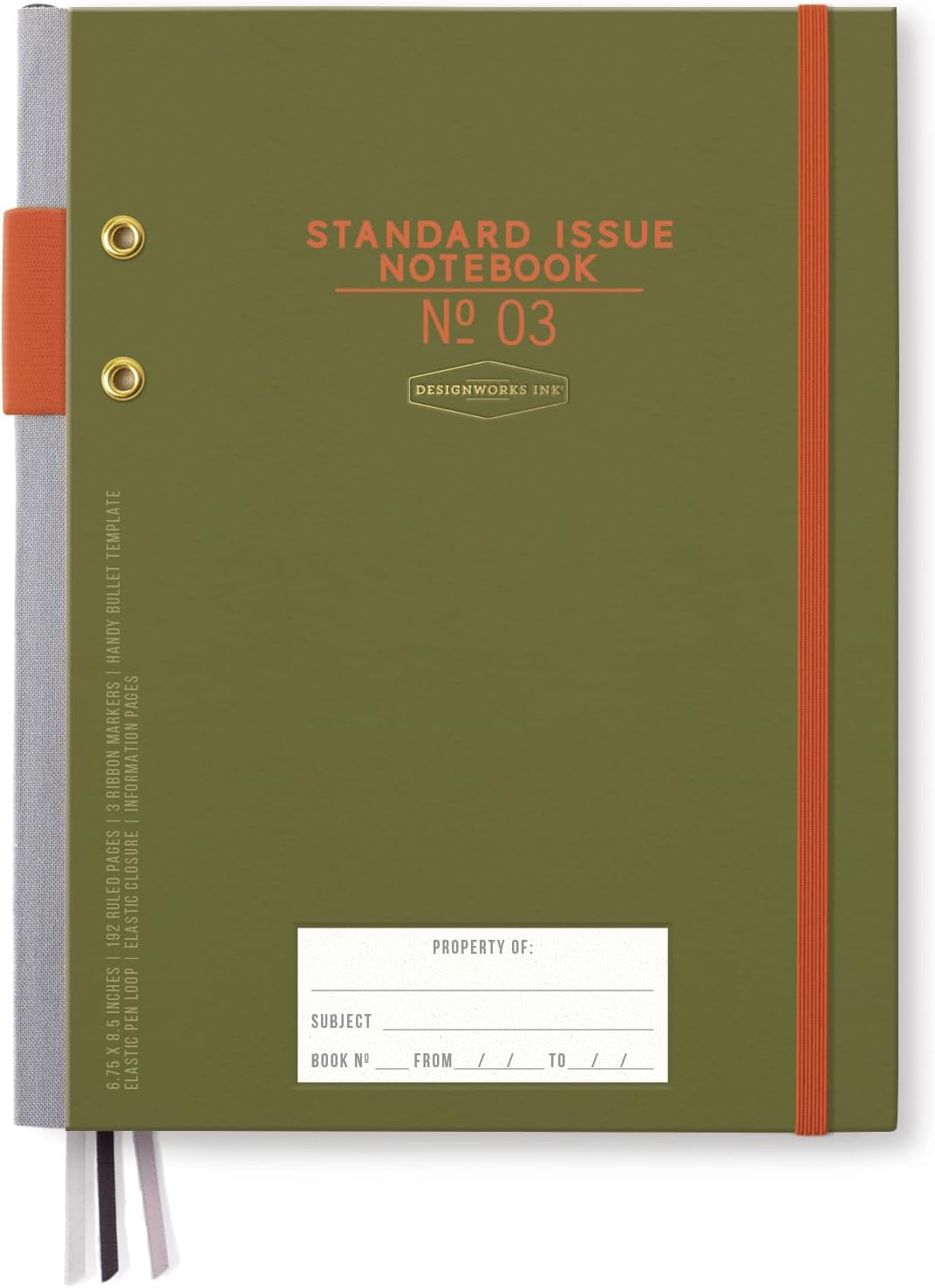 Army Green Planner Notebook with 192 Lined Pages