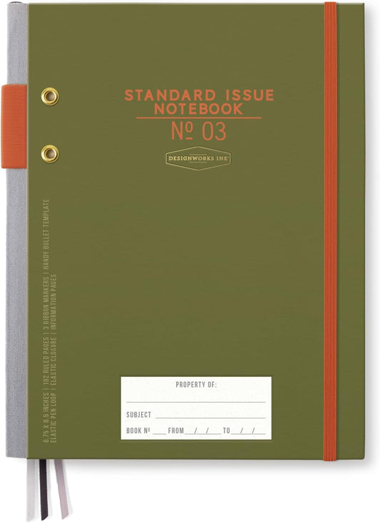 Army Green Planner Notebook with 192 Lined Pages