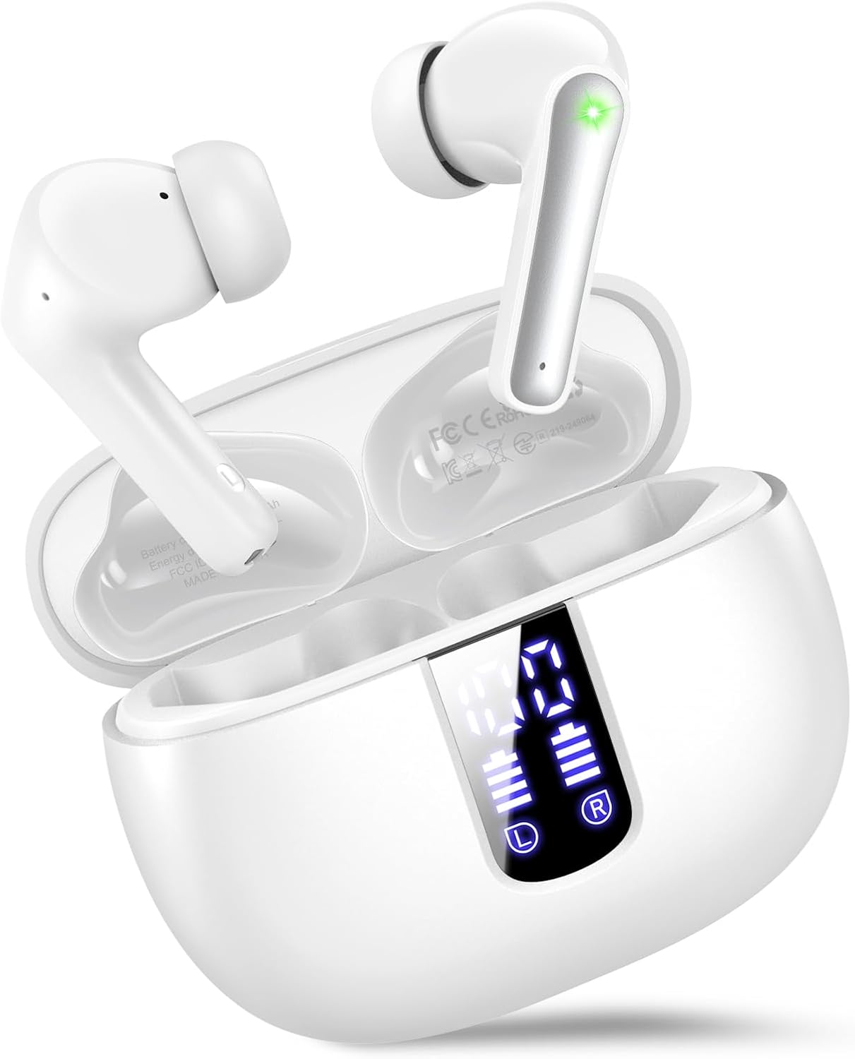 Foxotin Wireless Earbuds: IP7 Waterproof, LED Display Charging Case