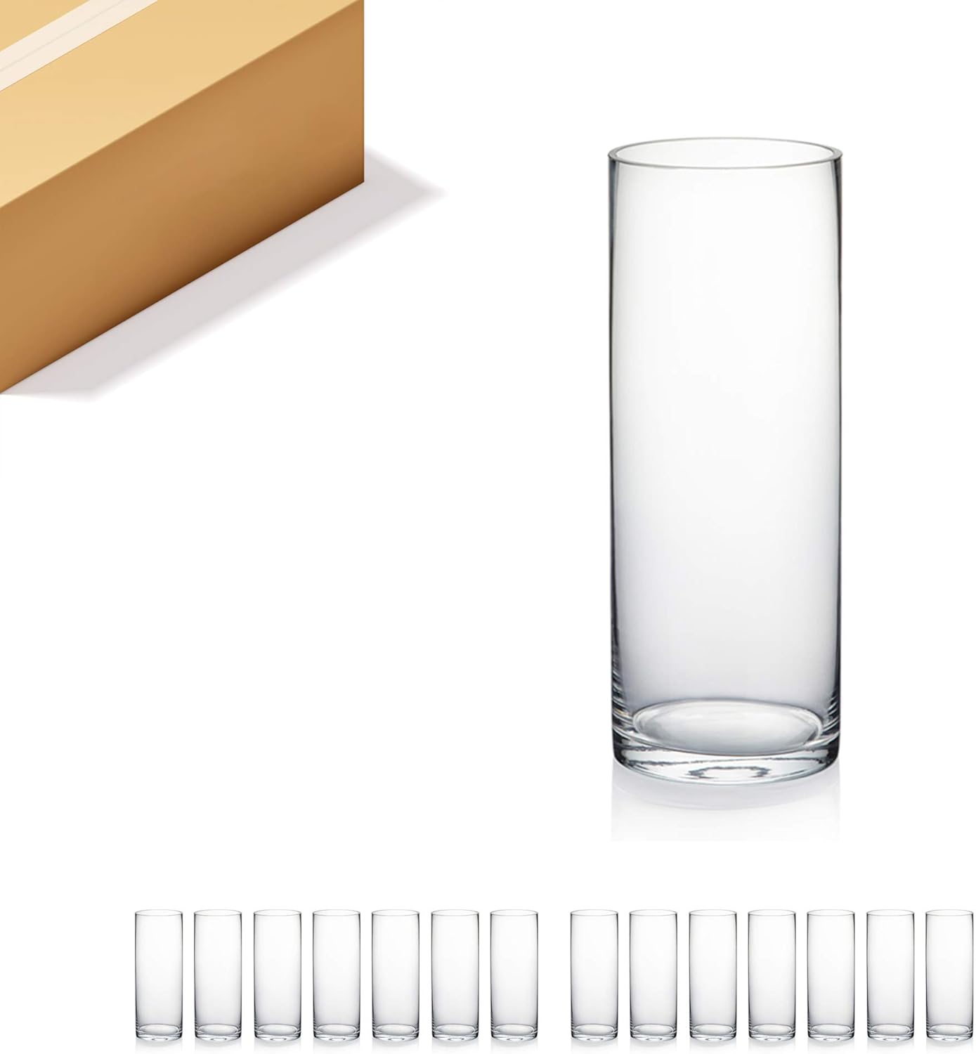 Quality Thick Clear Cylinder Glass Vases for Floral Arrangements