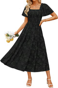 ZESICA Womens Summer Boho Floral Midi Dress - Flowy Beach Style