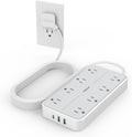 Power Strip Surge Protector 10 FT Flat Plug Extension Cord - Organized