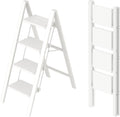 4 Step Aluminum Ladder White - Lightweight 330 lb Capacity Step Stool