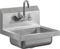 Stainless Steel Wall Mount Hand Sink 17in x 15in - Compact NSF