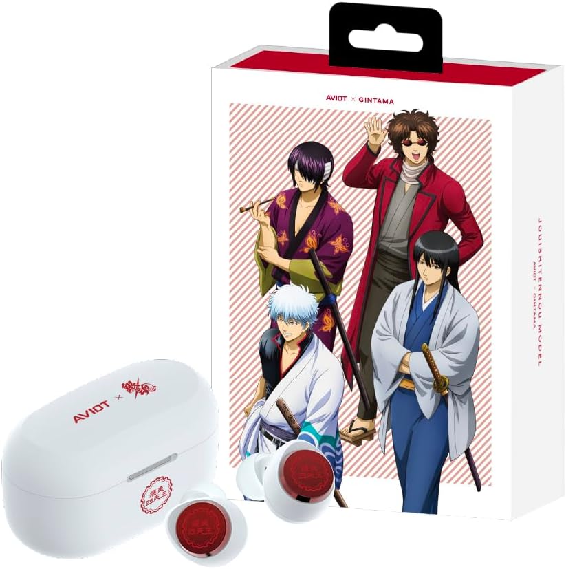 AVIOT TE-V1R-GTJ Gintama Wireless Earbuds with Special Voice Lines