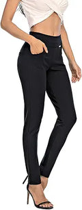 Dress Pants for Women Stretch Slim Fit High Waist Pull On