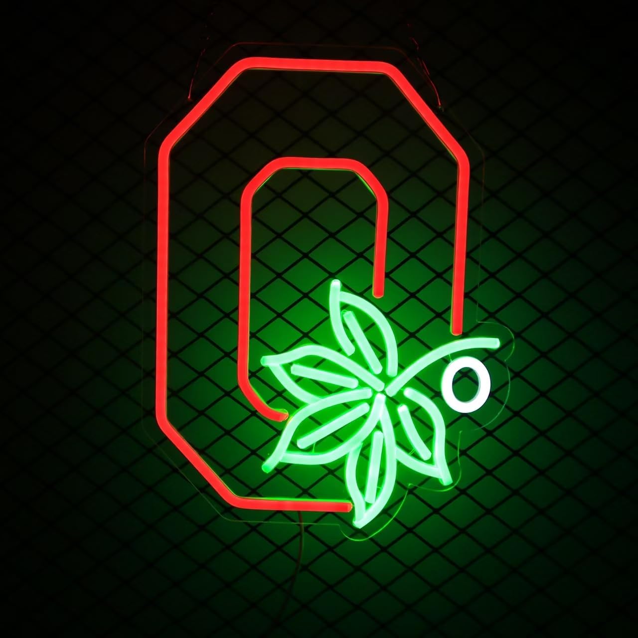 University Football O Neon Sign with Dimmer for Dorm Decor
