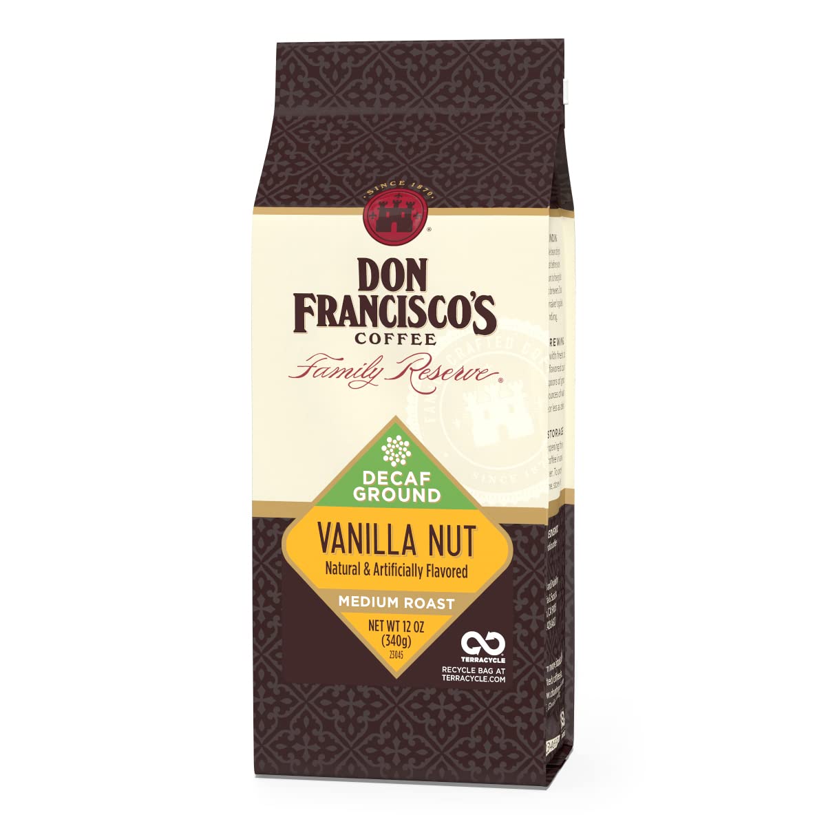 Vanilla Nut Decaf Ground Coffee: Rich Flavor, 99.7% Caffeine-Free