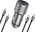 Dual USB C Car Charger 60W PD (30W+30W) - Super Fast Charging