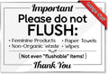 Flush Only Toilet Paper Sign - 5-Pack 4in x 6in Acrylic Do Not Flush
