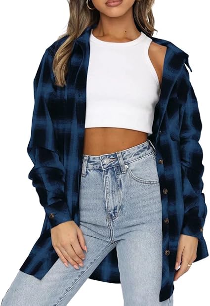 Lacozy Womens Buffalo Plaid Flannel Shirt for Cozy Style