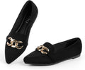 Women's Loafers Chain Flats - Memory Foam Comfort and Style