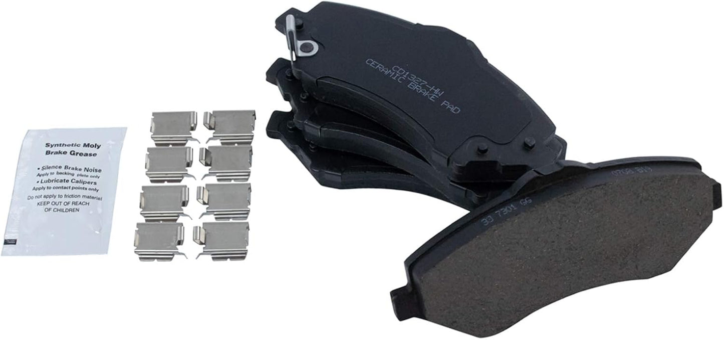 TRQ Front Premium Posi Ceramic Disc Brake Pad Kit for Dodge