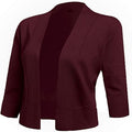 3/4 Sleeve Cropped Cardigan Shrug for Dresses - Lightweight Layer